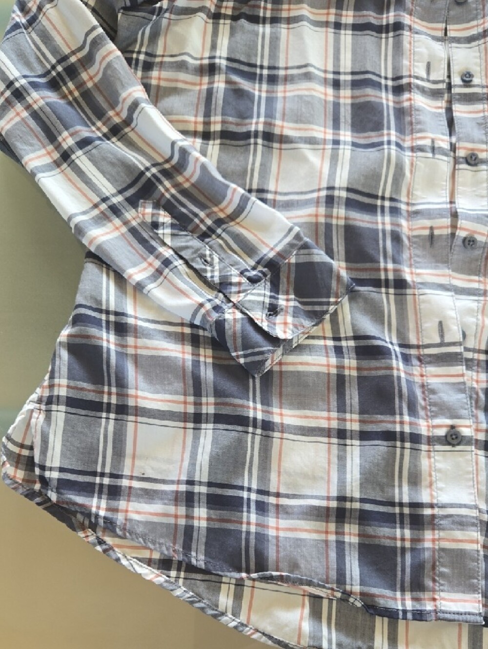 Kuhl Women's Plaid Button-Down Shirt in White, Blue, Brown - Picture 3 of 13